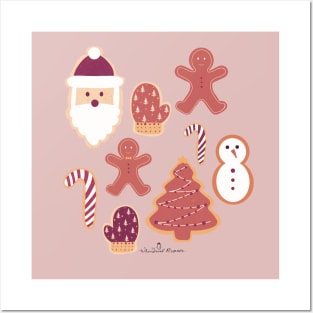 Christmas Cookies - Magenta and Cream Palette | Pattern Posters and Art